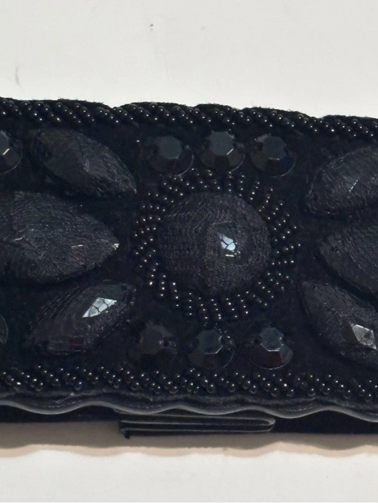 Handbags - Black Beaded Evening Clutch